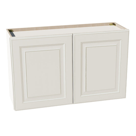 DI-W3924: Dallas Ivory Shaker 39"W x 24"H 2 Doors Standard Wall Bridge Cabinet