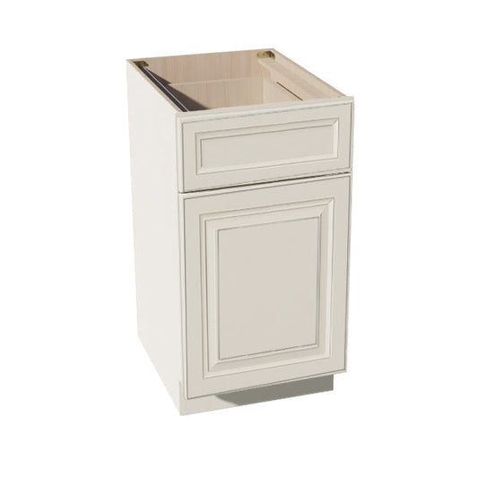 DI-B18TR: Dallas Ivory Shaker 18" 1 Drawer Trash Pull Out Base Cabinet