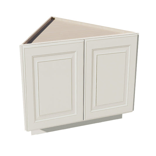 DI-BEC24: Dallas Ivory Shaker 24" 2 Full Height Door Angled End Base Cabinets