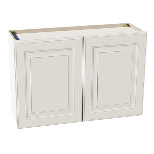 DI-W3624: Dallas Ivory Shaker 36"W x 24"H 2 Doors Standard Wall Bridge Cabinet