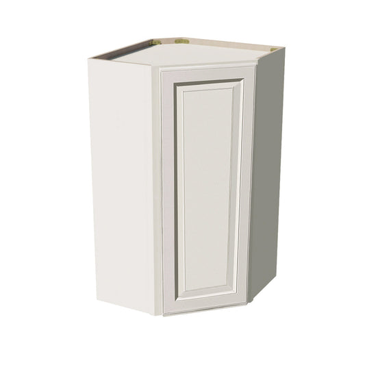 DI-WDI2442: Dallas Ivory Shaker 24"W x 42"H 1 Door & 2 Shelves Diagonal Wall Corner Cabinet