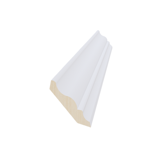 HF-CM6: Frost White Shaker 96"W x 3-1/2"H x 2-1/2"D Crown Molding