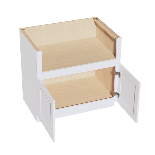HF-FS36: Frost White Shaker 36" 2 Doors Farm House Sink Base Cabinets
