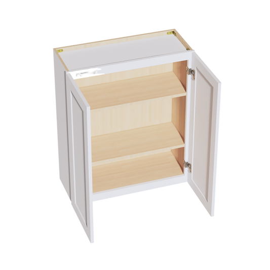 HF-W3036: Frost White Shaker 30"W x 36"H 2 Doors & 2 Shelves Standard Wall Cabinet
