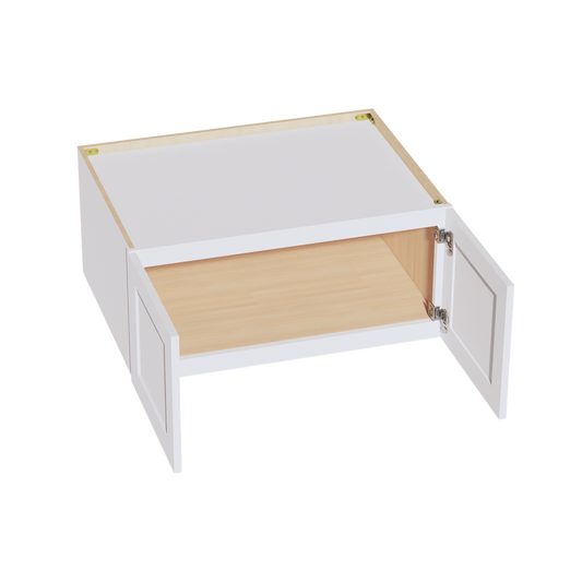 HF-W331524: Frost White Shaker 33"W x 15"H x 24"D 2 Doors Standard Bridge Wall Cabinet