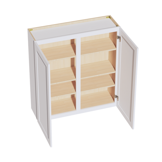 HF-W3942: Frost White Shaker 39"W x 42"H 2 Doors & 3 Shelves Standard Wall Cabinet
