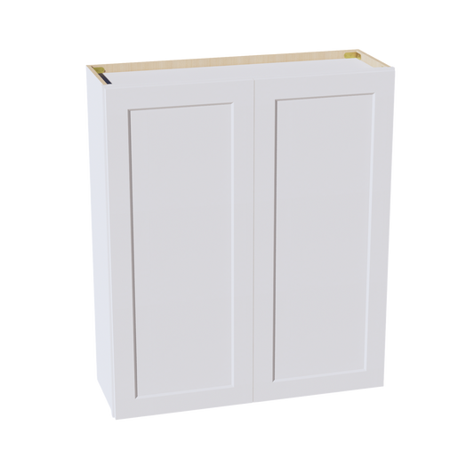 HF-W4242: Frost White Shaker 42"W x 42"H 2 Doors & 3 Shelves Standard Wall Cabinet