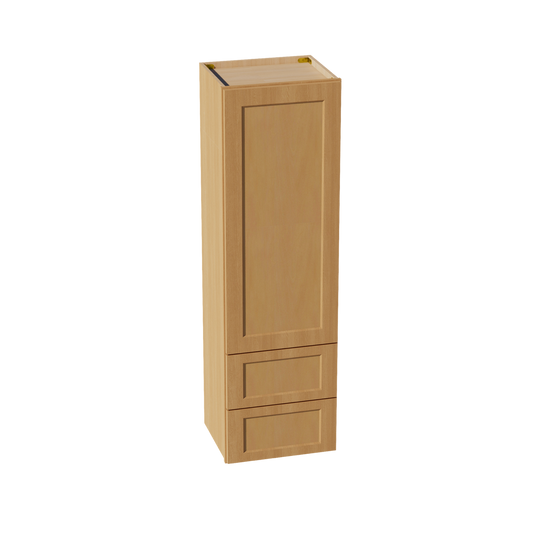 HT-WD1860: Timber Wood Shaker 18"W x 60"H 1 Door & 2 Drawers Special Wall Cabinet