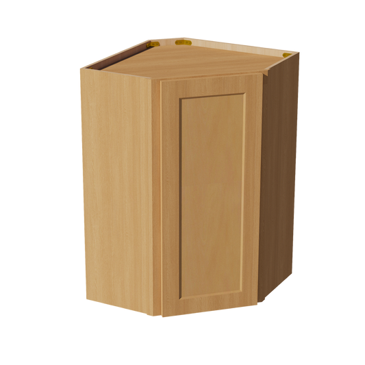 HT-WDC2436: Timber Wood Shaker 24"W x 36"H 1 Door & 2 Shelves Diagonal Wall Corner Cabinet