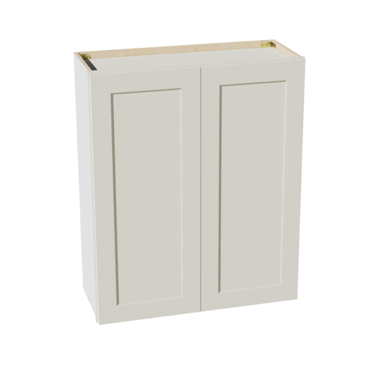 TW-W3036: Creamy White Shaker 30"W x 36"H 2 Doors & 2 Shelves Standard Wall Cabinet