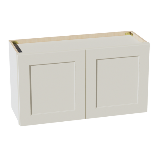 TW-W3318: Creamy White Shaker 33"W x 18"H 2 Doors Standard Wall Bridge Cabinet