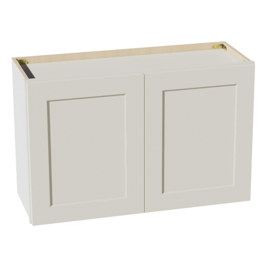 TW-W3321: Creamy White Shaker 33"W x 21"H 2 Doors Standard Wall Bridge Cabinet