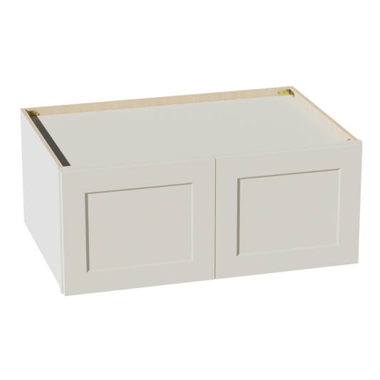 TW-W361524: Creamy White Shaker 36"W x 15"H x 24"D 2 Doors Standard Bridge Wall Cabinet