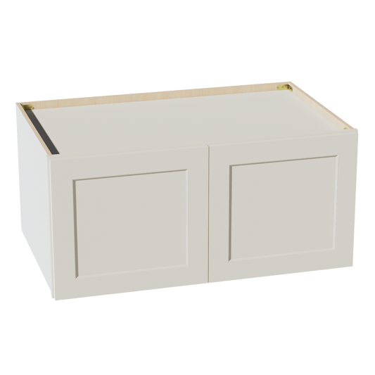 TW-W391824: Creamy White Shaker 39"W x 18"H x 24"D 2 Doors Standard Bridge Wall Cabinet
