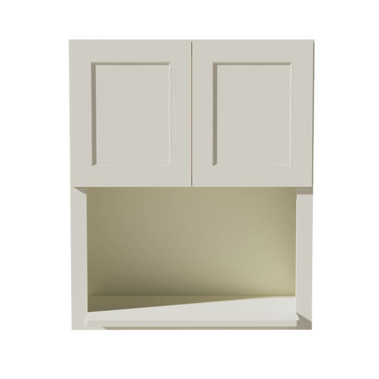 TW-WM3036: Creamy White Shaker 30"W x 36"H 2 Doors Wall Built-in Microwave Cabinets