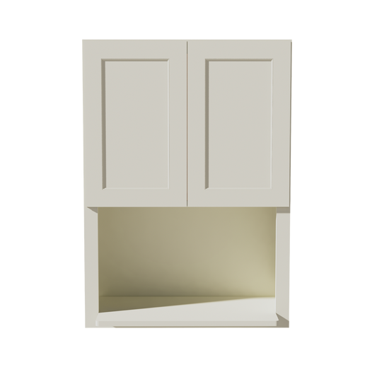 TW-WM3042: Creamy White Shaker 30"W x 42"H 2 Door & 1 Shelf Wall Built-in Microwave Cabinets