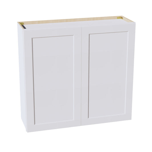 HF-W3936: Frost White Shaker 39"W x 36"H 2 Doors & 2 Shelves Standard Wall Cabinet