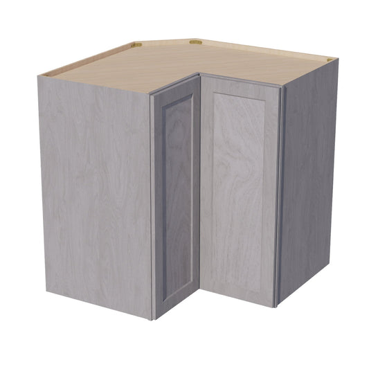 HLG-WPC2442: Light Gray Shaker 24"W x 42"H 1 Door & 3 Shelves Pie Cut Wall Corner Cabinet